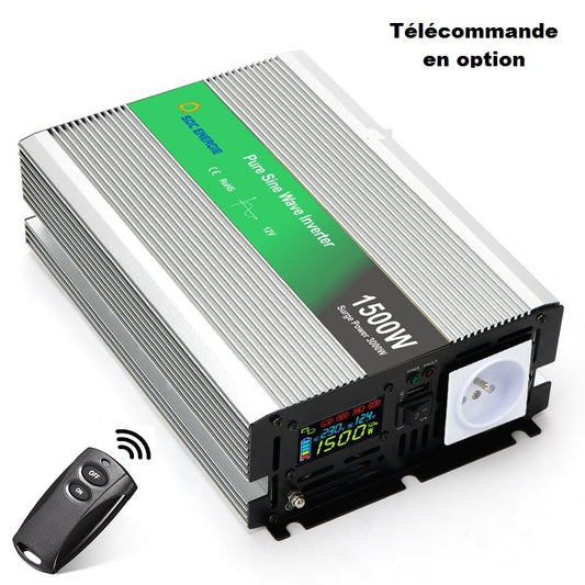 Convertisseur 12V 220V Pur Sinus 1500W + USB 5V – Puissant pour Camping-Car et Solaire