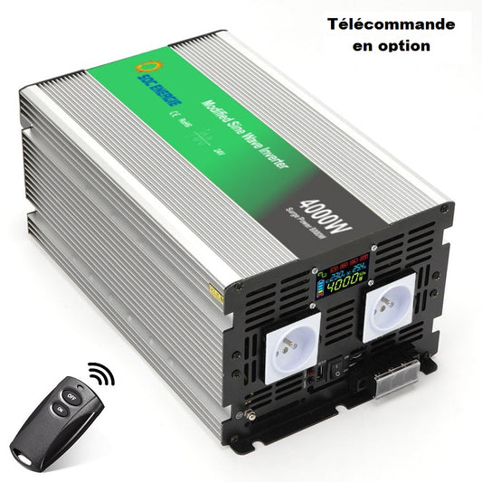 Convertisseur 24V 220V Quasi Sinus 4000W + USB 5V – Très Puissant et Économique