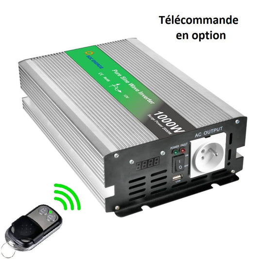 Convertisseur 12V 220V Pur Sinus 1000W + USB 5V – Idéal Camping-Car, Van et Batterie