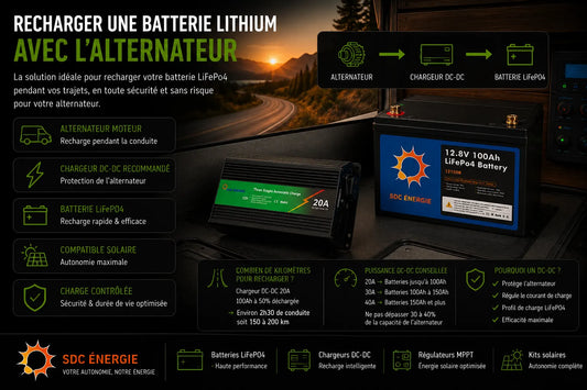 Recharge d’une batterie lithium LiFePO4 avec alternateur et chargeur DC-DC dans un van aménagé autonome