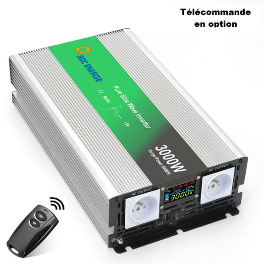 Convertisseur 12V 220V Pur Sinus 3000W + USB 5V – Usage Intensif Camping-Car et Camion