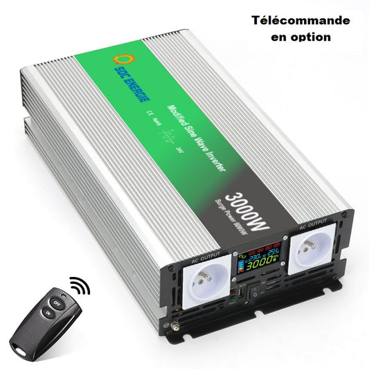 Convertisseur 24V 220V Quasi Sinus 3000W + USB 5V – Haute Puissance Camion