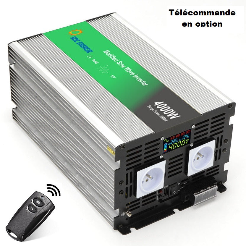 Convertisseur 12V 220V Quasi Sinus 4000W + USB 5V – Très Puissant à Prix Réduit
