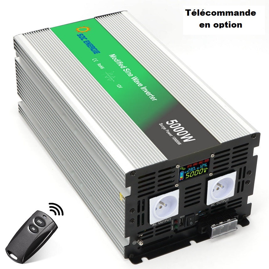 Convertisseur 12V 220V Quasi Sinus 5000W + USB 5V – Très Haute Puissance à Prix Réduit