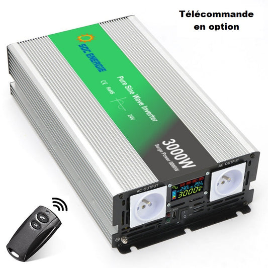 Convertisseur 24V 220V Pur Sinus 3000W  + USB 5V – Usage Intensif Camion