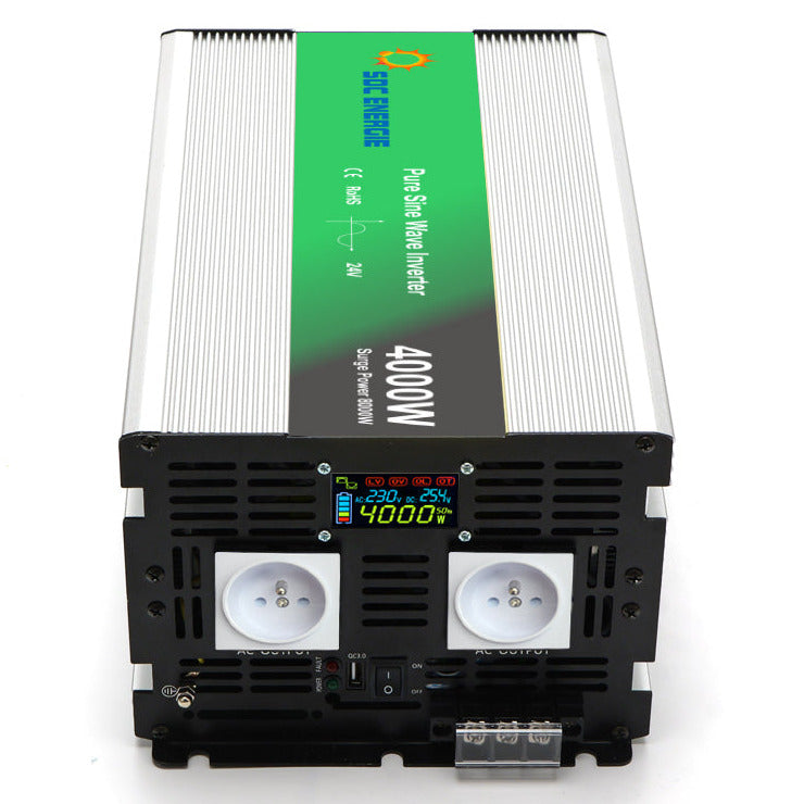Convertisseur 24V 220V Pur Sinus 4000W + USB 5V – Très Haute Puissance Solaire