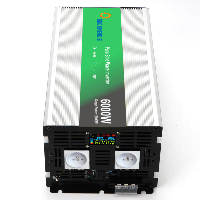 Convertisseur 24V 220V Pur Sinus 6000W + USB 5V – Puissance Maximale Camion et Solaire