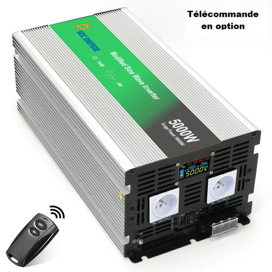 Convertisseur 24V 220V Quasi Sinus 5000W + USB 5V – Haute Puissance Camion et Usage Intensif