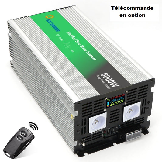 Convertisseur 24V 220V Quasi Sinus 6000W + USB 5V – Puissance Maximale Camion