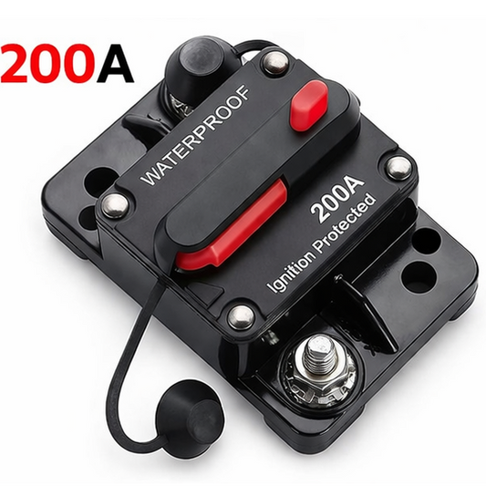Disjoncteur 200A 12V / 24V Étanche Réarmable – Protection Batterie Haute Puissance