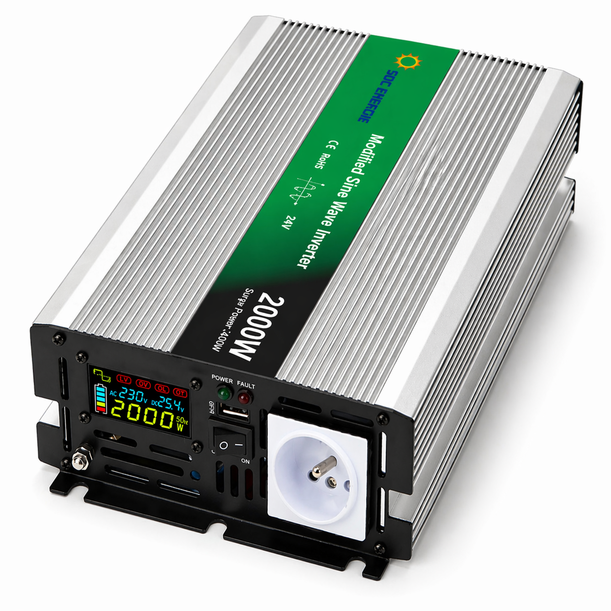 Convertisseur 24V 220V Quasi Sinus 2000W + USB 5V – Puissant et Abordable
