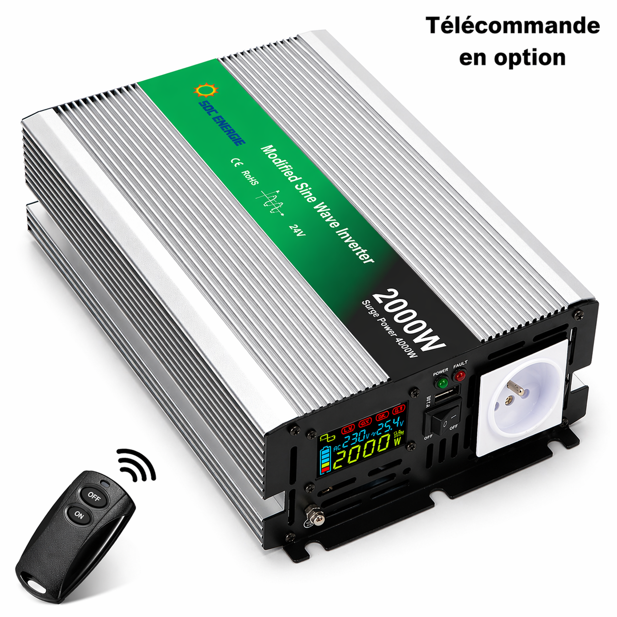 Convertisseur 24V 220V Quasi Sinus 2000W + USB 5V – Puissant et Abordable