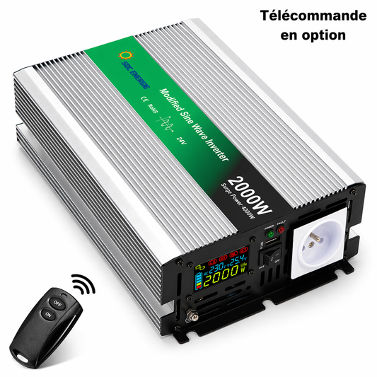 Convertisseur 24V 220V Quasi Sinus 2000W + USB 5V – Puissant et Abordable